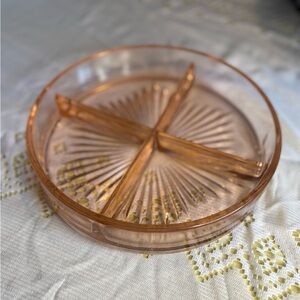 Vintage Elegant Pink Divided Serving Tray